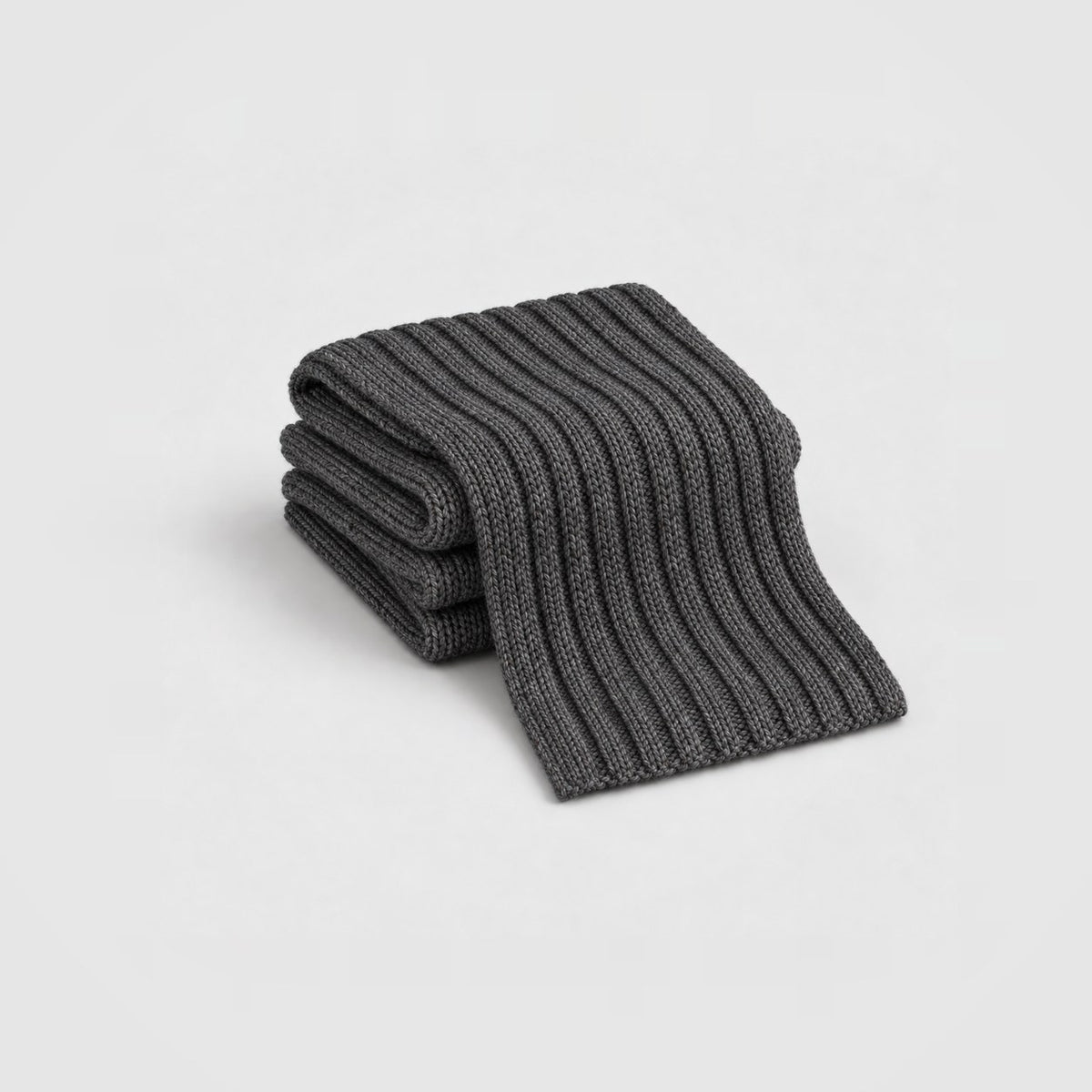 Ribbed Merino Scarf in Charcoal