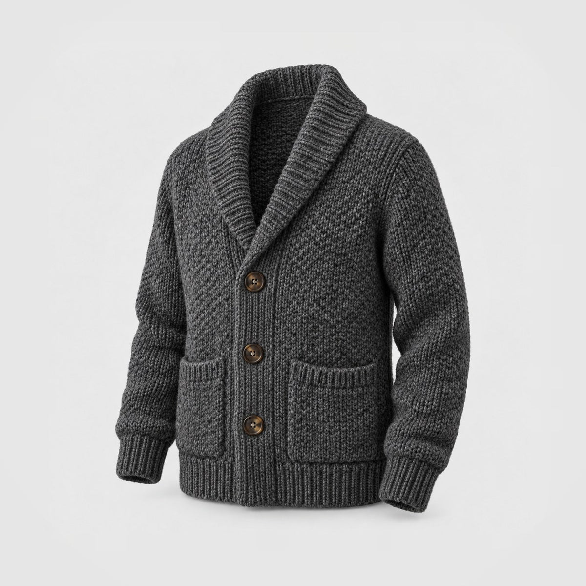 Shawl Collar Cardigan Jacket in Charcoal